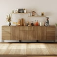 thumbnail image 2 of 94.5" Modern Reeded 6-Door Sideboard with Drawers, 3-In-1 Wooden Credenza Storage Cabinet for Kitchen, Dining Room, 2 of 8