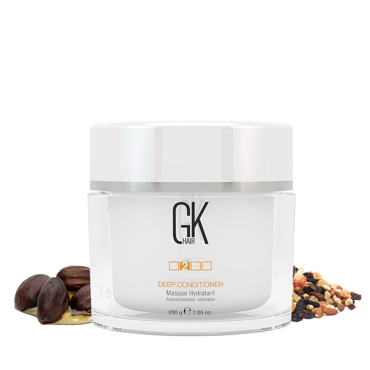 GK Hair Global Keratin Leave in Conditioner Cream For Detangling Smoothing Strengthening 130ml - Deep Conditioner Masque 200g/7.5oz Dry Damage Hair Conditioning