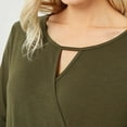 thumbnail image 5 of Olyvenn Women's Maternity Front Cross Over Shirts Maternity Clothes Crewneck Side Ruched Pregnant Pullover Tops 2025 Green S, 5 of 7