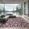 thumbnail image 2 of ODIKA 6'x9' Washable Area Rug Easy Care, Non-Shedding, Purple Vintage Inspired Symmetrical Radiating Motif Gradient for Queen Size Bedroom Under Bed Master Suite, 2 of 7
