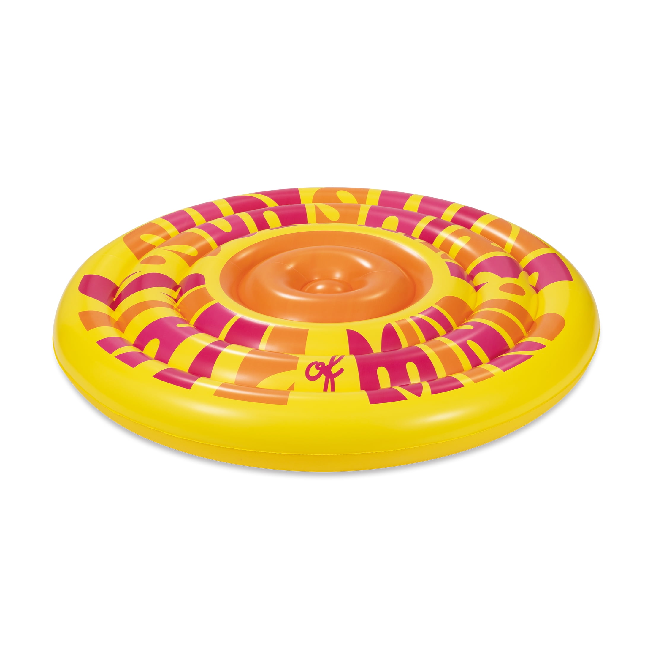 Play Day Sunshine Island Inflatable Pool Float, 68 in x 68 in x 8.5 in