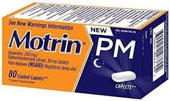 Motrin PM Coated Caplets 80 Caplets (Pack of 2)