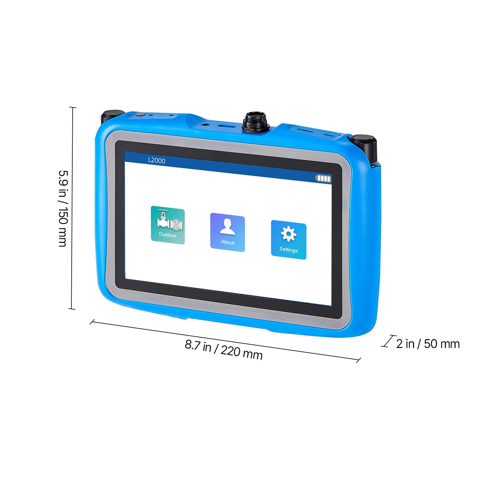 KFFKFF Pipe Water Leak Detector for Outdoor Use, 1Hz-10000Hz Frequency Range, 7" Touchscreen Locator for Plumbing up to 16.4FT (5m) Underground - Includes Medium Sensor, Listening Rods