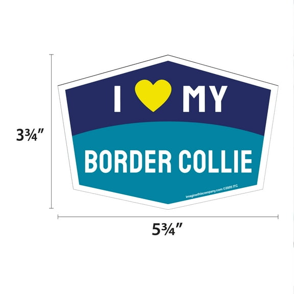 I Love My Border Collie Hexagon Shaped Magnet