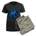 thumbnail image 5 of CafePress - Blue And Black Yin Yang Dragons Pajamas - Women's Short Sleeve Print T-Shirt and Pants Dark Cotton Pajama Set, 5 of 7