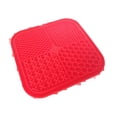 thumbnail image 2 of Pet Dog Supplies, Dog Slow Feeder Puzzle Toys, Mat for Dog Bowls, Silicone Mat for Dog Bowls, 4.5X4.5 Inch Red Lick Pad, Honeycomb Textured Silicone Dog Feeding Mat with Strong,, 2 of 8