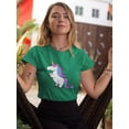 thumbnail image 2 of Poop Unicorn Women Kelly Green T-Shirt, Female Medium, 2 of 4