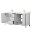 thumbnail image 2 of Wyndham Collection Daria 72" Wood Double Bathroom Vanity in White/Gold, 2 of 5