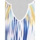 thumbnail image 3 of Top Talla Extra Cuello Muesca Estampado Abstracto Rosegal  Mangas largas de talla grande, 3 of 5