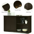 thumbnail image 4 of Spaco Kitchen Storage Cabinet, Cabinet with Wood Sliding Door, Cabinet for Indoor, Brown, 4 of 11