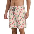 thumbnail image 2 of Logiee Strawberry And Flowers Print Mens Swim Trunks Quick Dry Board Shorts,Breathable Hawaii Beach Shorts Swimwear Bathing Suits-X-Large, 2 of 6