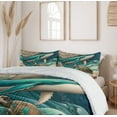 thumbnail image 3 of Ambesonne Nautical Duvet Cover Set, Teal Ocean Whale Turtle, Queen, Teal Ecru and Pale Cinnamon, 3 of 6