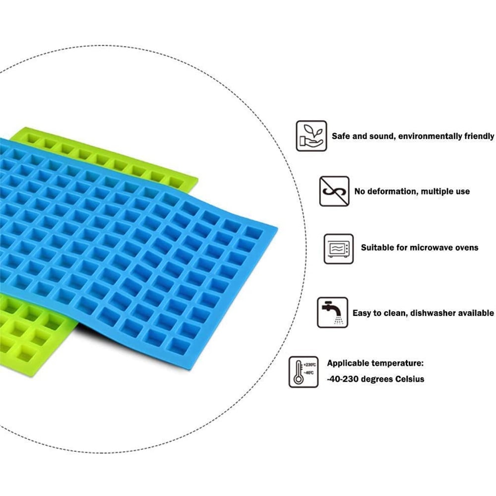 2 PCS)126 Cavity Square Silicone Mold/Mini Candy Molds For Chocolate Gummy  Ice