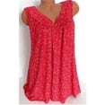 thumbnail image 2 of Camiseta sin mangas con cuello en V sin mangas, chaleco suelto para mujer, camiseta de verano, rojo, L Methold AP001998-21, 2 of 5