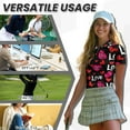 thumbnail image 6 of COEQINE Women 1/4 Zip Golf Shirts for Valentine's Day Quick Dry Fit Moisture Wicking Golf Polo Shirt Lightweight Short Sleeve Tennis Activewear Love Red Heart Lip Print Sportswear, XS, 6 of 7
