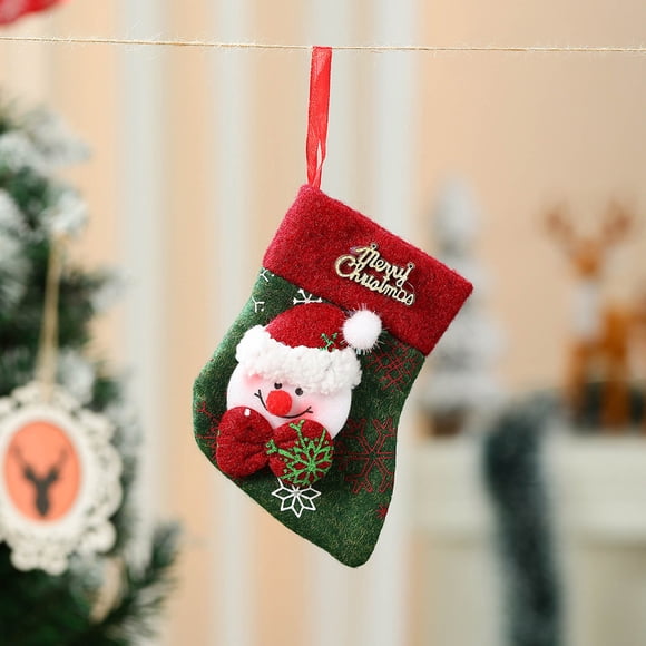 Bolsa de regalo navideña | Decoración navideña vintage para árbol y chimenea | Calcetines de tela suave para dulces, regalos y decoraciones de fiesta | Decoración navideña infantil