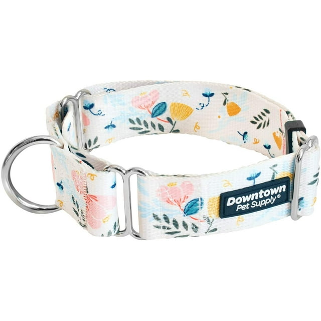 GFDYREE - Martingale Collar for Dogs - Dog Training Collar - Big, Wide & Thick Dog Collar - Escape-Proof, Weatherproof, Durable and Comfortable - Floral - Medium Dog Collar