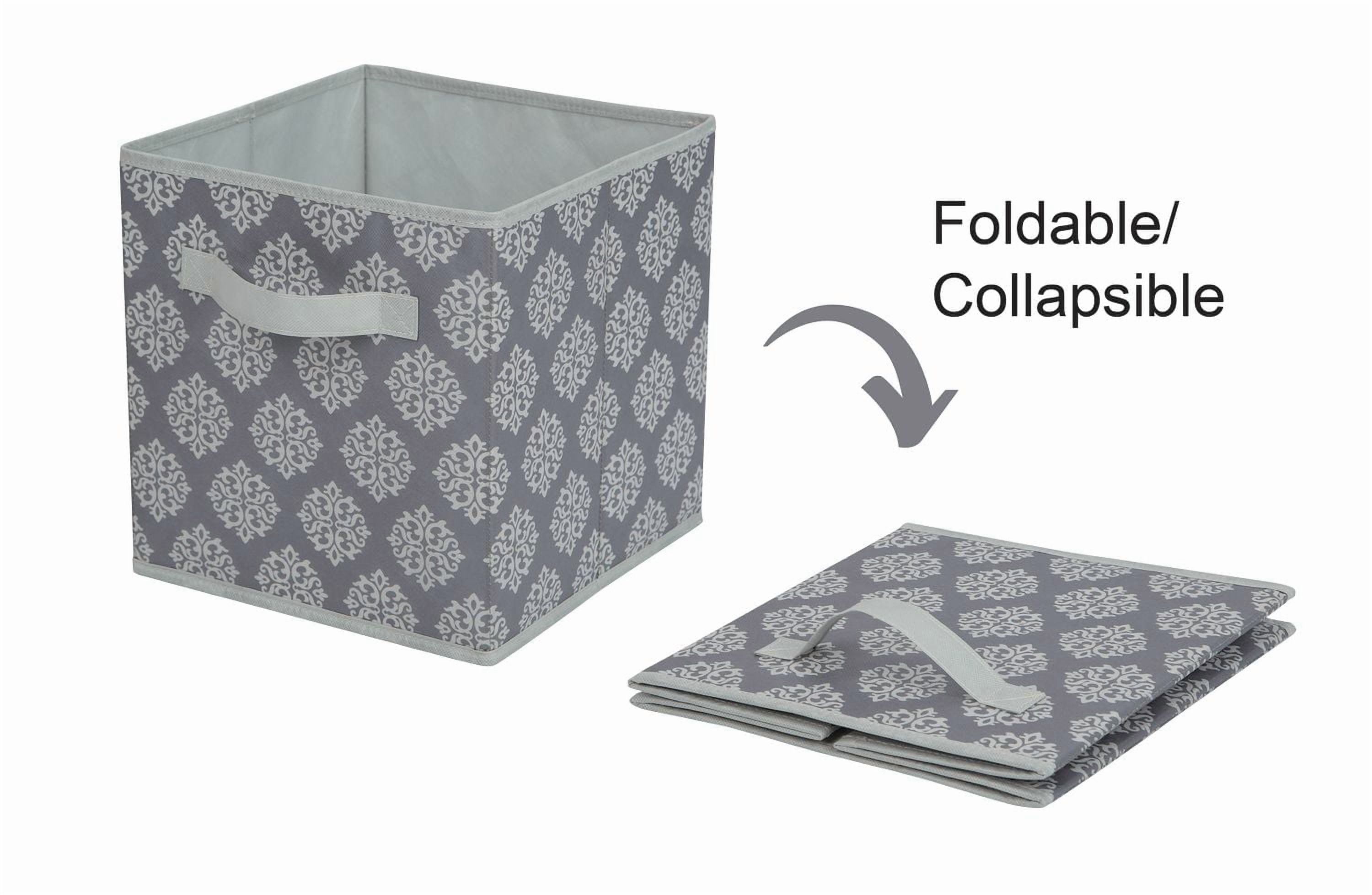 Panier de rangement en tissu Mainstays - Pliable, idéal pour la chambre d'enfant, la salle de jeux, le placard et l'organisation de la maison Taille assemblé : 26.7cmx26.7cmx27.9cm; Plusieurs couleurs en option.