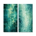 thumbnail image 2 of Designart "Coastal Bliss Abstract Cubist in Turquoise" Abstract Painting Wall Art Set Of 2 - Modern Gold Wall Decor Set Of 2, 2 of 6