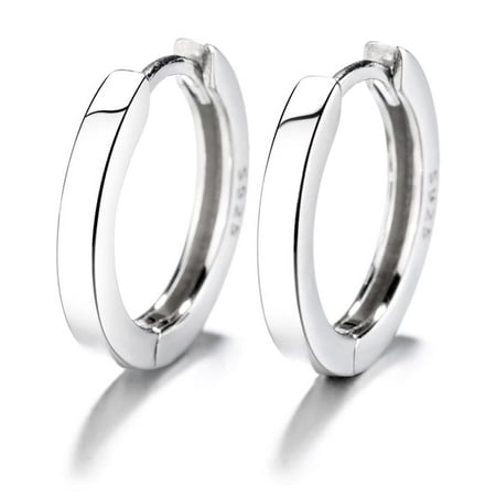 Amy and Annette Sterling Silver Huggie 16 mm Hoop Earrings