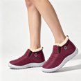 thumbnail image 2 of EKVAHL Unisex Slip‑On Winter Ankle Booties, Warm Outdoor Snow Boots, Faux Fur Lined Lightweight Non‑Slip Walking Boots Red, 2 of 3