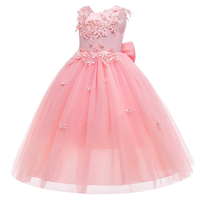 Robe Sans Manches en Dentelle Florale Vintage pour Filles, Robe de Soirée de Mariage, Robe de Danse Formelle