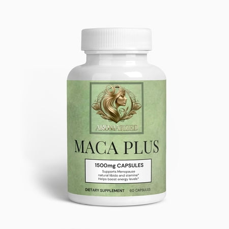 Maca Plus 1500mg by Aromatized for Menopause Extra Stamina and Energy Boost