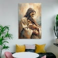 thumbnail image 6 of Christ Jesus And Woman Wall Art God Jesus Hugging Woman Hair Vintage Canvas Painting Wall Art Poster Scroll Canvas Painting Picture Living Room Decor Home 16x24inch(40x60cm), 6 of 6