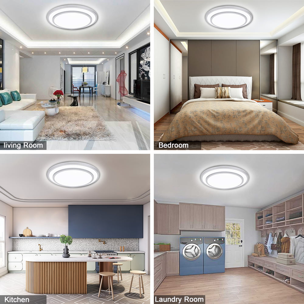 Depuley 20'' Modern Flush Mount Ceiling Light with Remote Sliver Low  Profile Ceiling light for Bedroom Living room Dining Room, Dimmable Color  Changeable