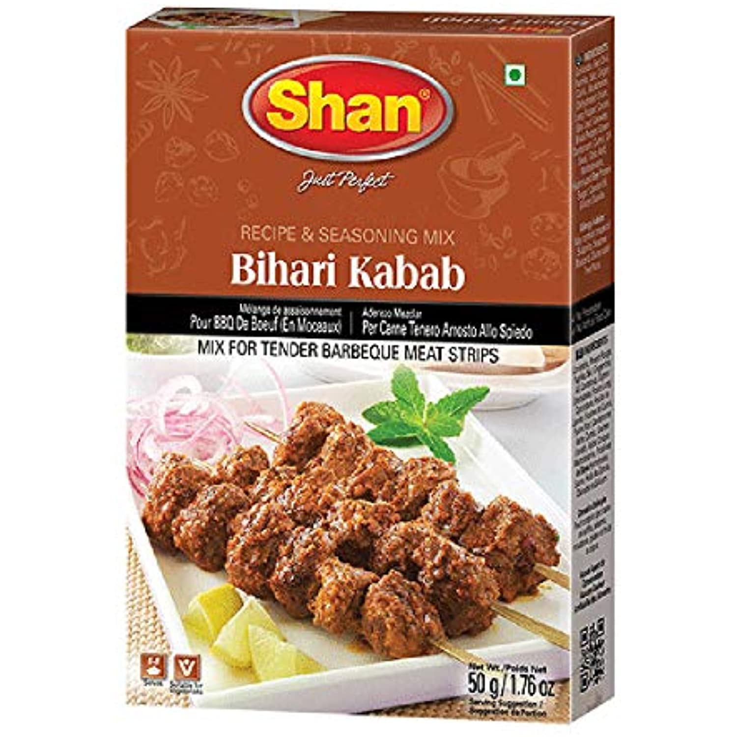 Shan Bihari Kabab Recipe And Seasoning Mix 1.76 Oz (50G) Spice Powder