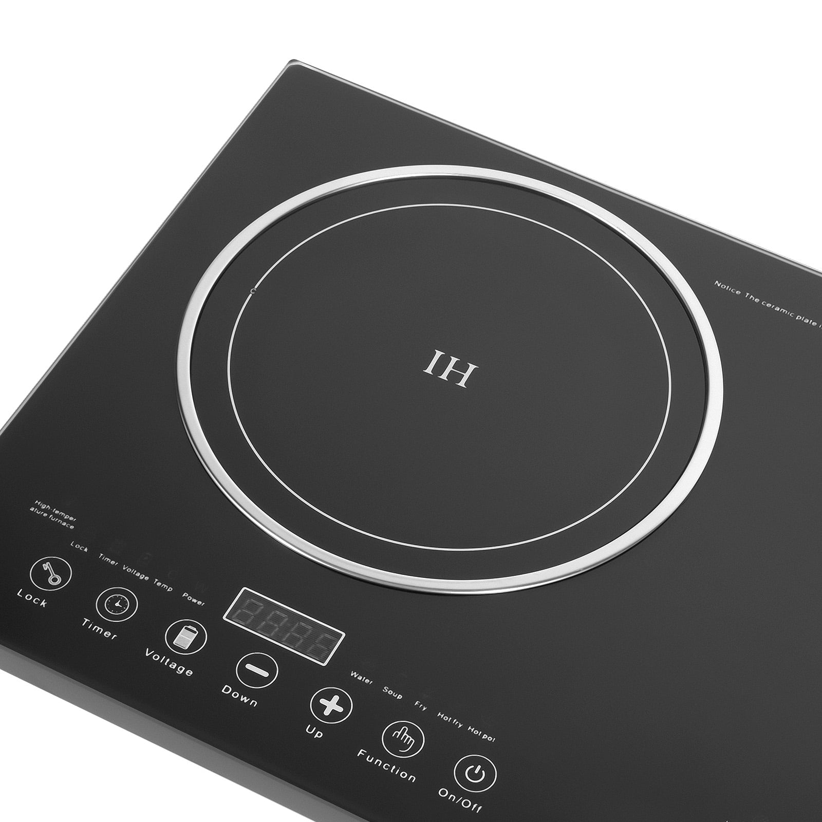 ChicHomey Dual-Zone Induction Cooktop 2400W Fast Heating,Independent Temp Control,Smart Touch Preset for Kitchen