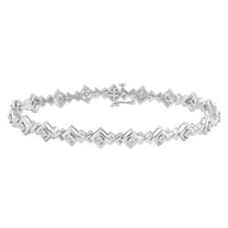 1/6 Cttw Natural Diamond XO Tennis Bracelet in 925 Sterling Silver (7 Inches)