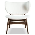 thumbnail image 2 of Furniture of America Erik I Mid-Century Modern Boucle Fabric Wingback Indoor Accent Chair, Walnut, 2 of 14