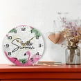 thumbnail image 6 of GZHJMY Pink Flamingo Wall Clock, 10" Silent Non Ticking Round Clock, Oil Painting Easy to Read Clock for Living Room Bedroom Bathroom Home Decor Holiday Gifts, 6 of 7