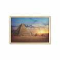 thumbnail image 1 of Egyptian Print Wall Art with Frame, Sunset Scenery Photo from Desert and Pyramids Traveling Tourism Themed, Printed Fabric Poster for Bathroom Living Room, 35" x 23", Multicolor, by Ambesonne, 1 of 2