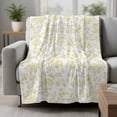 thumbnail image 2 of Yellow Flower Blanket Soft Cozy Warm Throw Blanket for Couch, Plush Fuzzy Flannel Fleece Blankets for Sofa, Vintage Farmhouse Boho Leaf Spring Plant Bed Blankets Lightweight Gifts for Women, 40"x60", 2 of 9