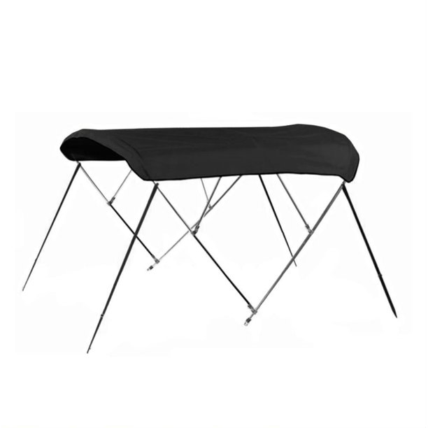 Bimini Top Boat Cover 4 Bow 54" H 91" 96" W 8 ft. Long Solution Dye 600D Black
