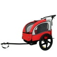 thumbnail image 4 of Olurrisa 2-in-1 Double 2 Seat with 5-point safety harnesses Bicycle Bike Trailer Jogger Stroller for Kids Children Foldable Collapsible w/Pivot Front Wheel, Storage Bag, 4 of 8