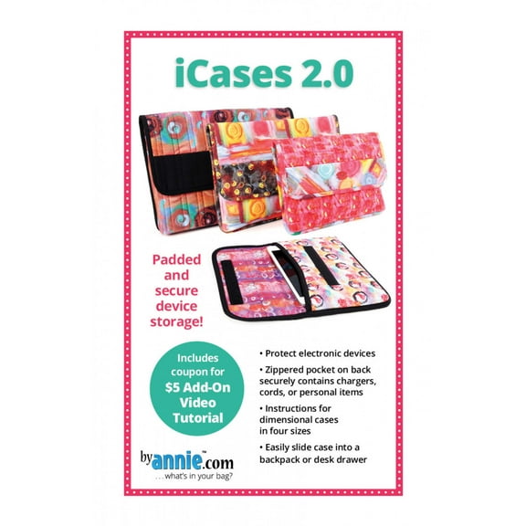 iCases 2.0 Electronics Storage and Carrier Sewing Pattern by Annie Unrein of ByAnnie