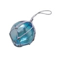 thumbnail image 2 of Handcrafted Nautical Decor Light Blue Japanese Glass Ball with White Netting Christmas Ornament 3" - CHRI, 2 of 4