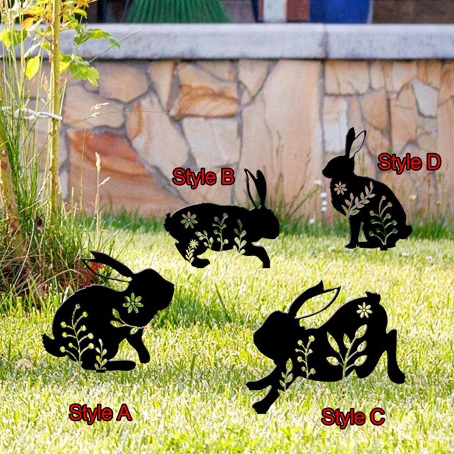Estatuas de Animales de Acrílico con Estaca de Silueta para Exteriores Shamjiam