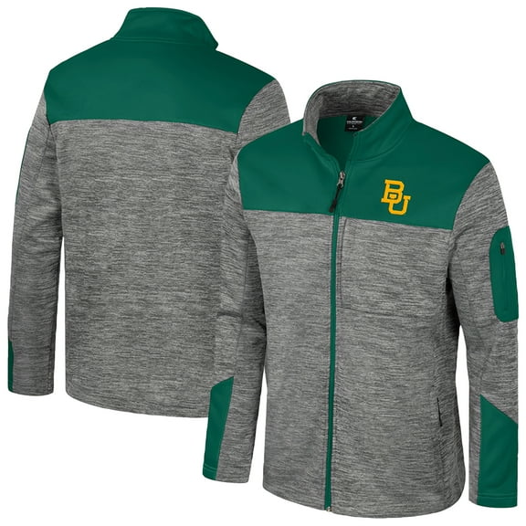 Men's Colosseum Gray/Green Baylor Bears Guard Full-Zip Jacket