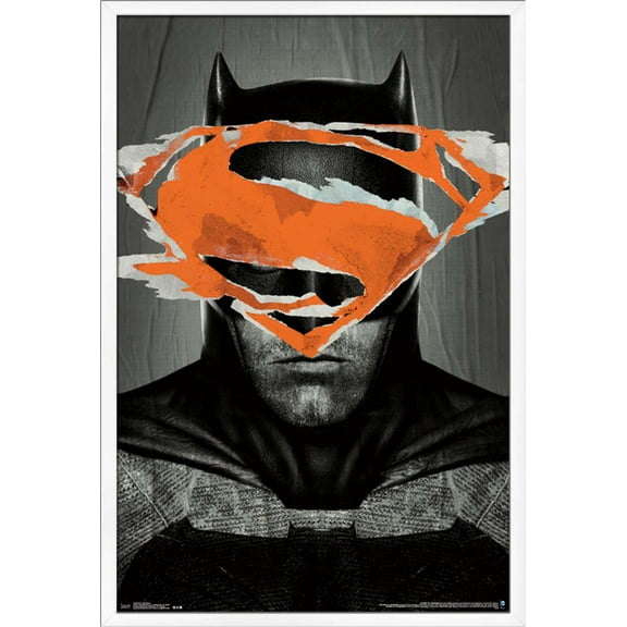 DC Comics Movie - Batman v Superman - Batman Teaser Wall Poster, 22.375" x 34", Framed