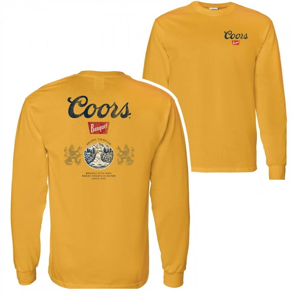 Coors Banquet Front and Back Print Long Sleeve Shirt-3XLarge