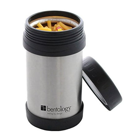 Bentology Stainless Steel Vacuum Insulated Food Jar - 17 oz Black - Contains No Phthalates, BPA, or