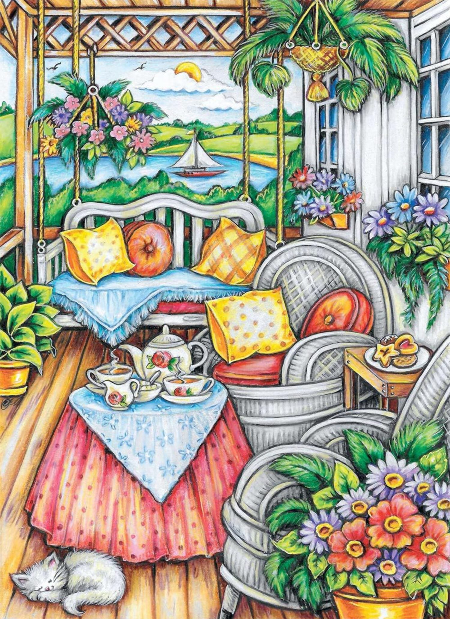 Towns, Tea Pots and More: Adult/Teen Coloring Book, Create Scenes, Fun