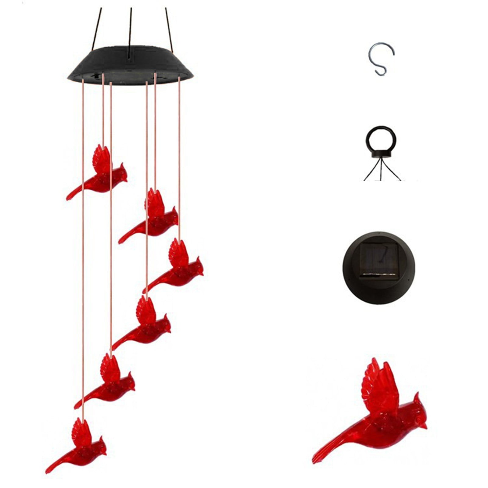 2 Packs Solar Wind Chime Lights Outdoor Hanging Decoration with Color Changing LED for Garden Patio Yard Home Decor Waterproof Solar Powered Chimes