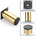 thumbnail image 4 of Furniture Legs 4pcs 10cm Stainless Steel Furniture Legs for Chairs Table Cabinet Desk Sofa Furniture Legs with Screws Easy Assembly Round Gold, 4 of 5