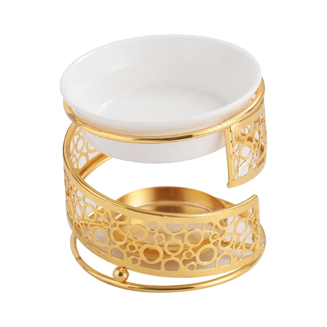 Essential Oil Burner Melt Warmer Candle Stand Scented Diffuser Desk Candlestick, gold