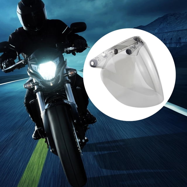 Visor de casco Yotijar Motocicleta 3 Snap Visor Parabrisas Front Bubble Lens gris claro